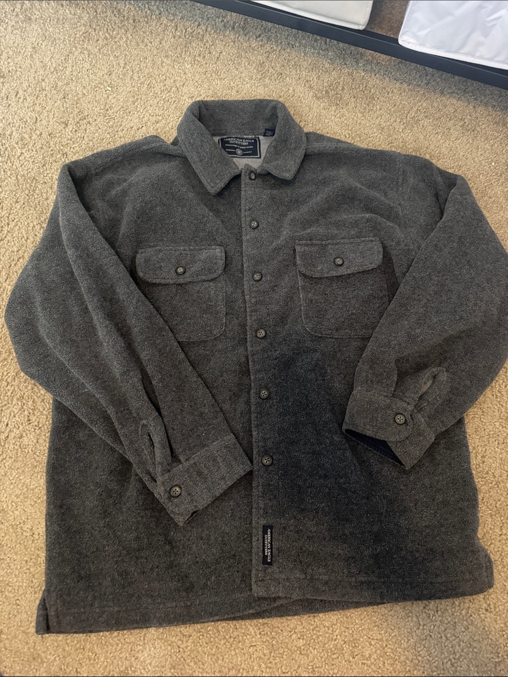 American Eagle Outfitters Charcoal Button-Up Shacket